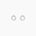 Boucles D'Oreilles Puces Aberte Argent Blanc Oxyde De Zirconium - Boucles d'oreilles fantaisie Femme | Histoire d&rsquo;Or