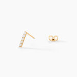 Boucles D'oreilles Puces Damion Or Jaune Oxyde De Zirconium - Clous d'oreilles Femme | Histoire d&rsquo;Or