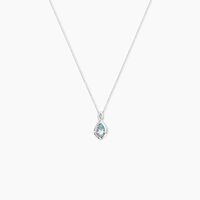 Collier Dalil Or Blanc Topaze Oxyde