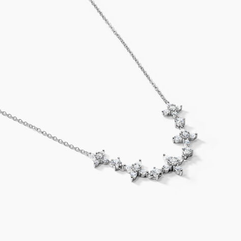 Collier Midnight Flower Argent Blanc Oxyde De Zirconium - Colliers fantaisie Femme | Histoire d&rsquo;Or