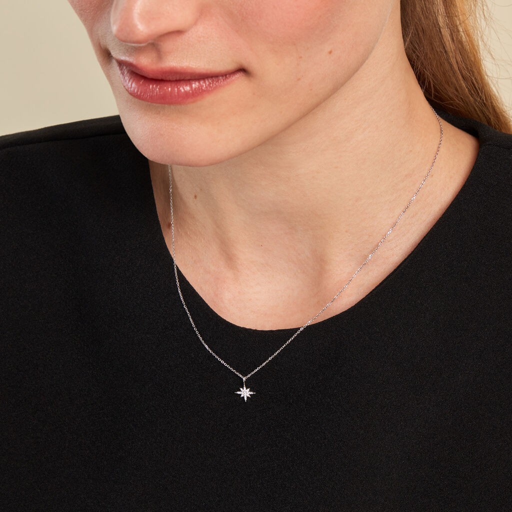 Collier Lysianne Argent Blanc Oxyde De Zirconium - Colliers fantaisie Femme | Histoire d’Or