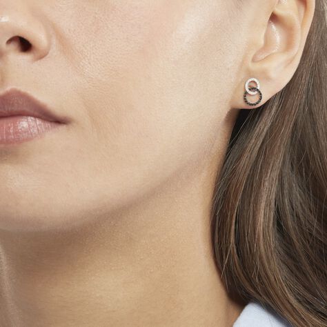 Boucles D'oreilles Puces Bella Or Blanc Diamant - Clous d'oreilles Femme | Histoire d’Or