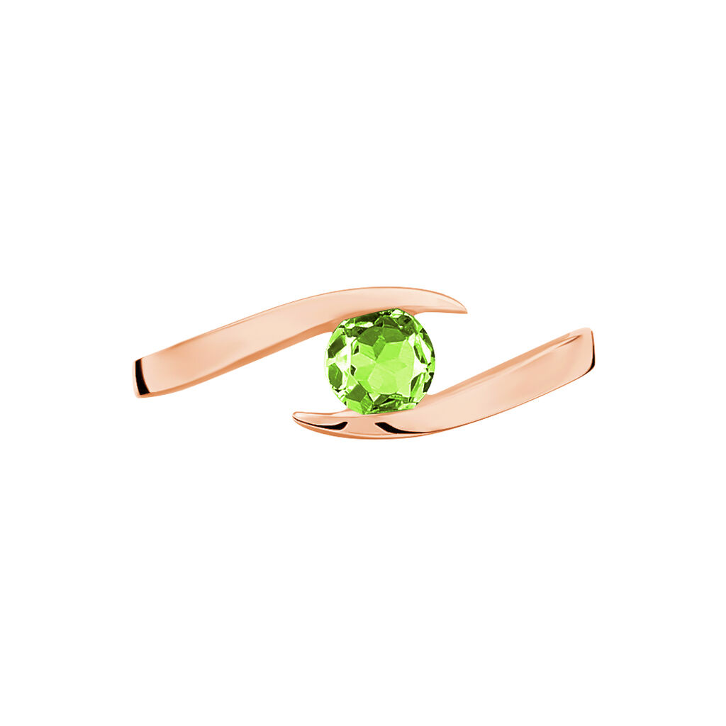 Bague Tiphaine Or Rose Péridot - Bagues solitaires Femme | Histoire d’Or