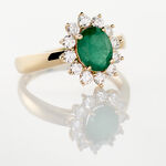 Bague Vladimir Or Jaune Emeraude Diamants - Bagues solitaires Femme | Histoire d&rsquo;Or