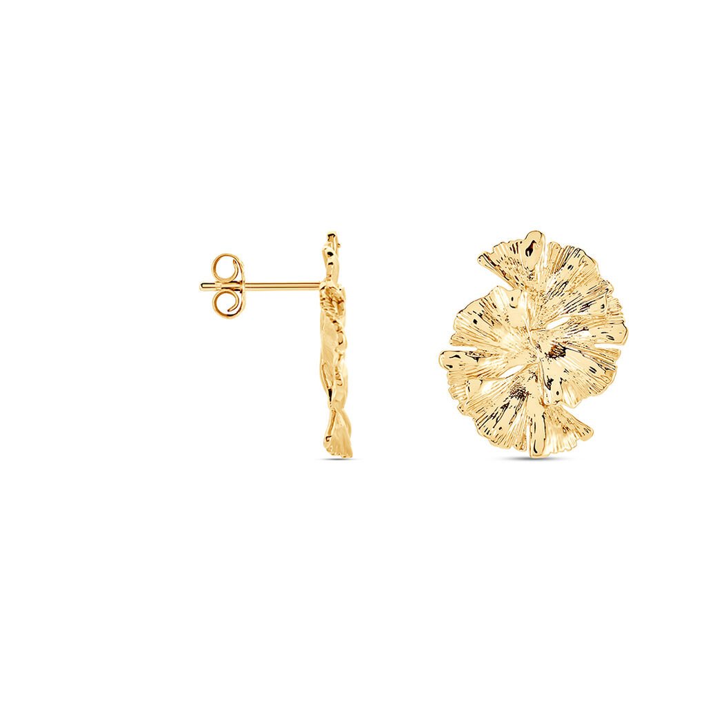 Boucles D'oreilles Puces Organic Plaqué Or Jaune - Clous d'oreilles Femme | Histoire d’Or