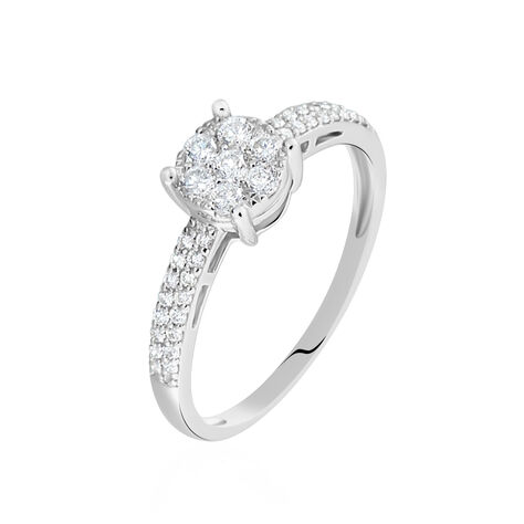 Bague Julia Or Blanc Diamant Synthetique - Bagues solitaires Femme | Histoire d’Or