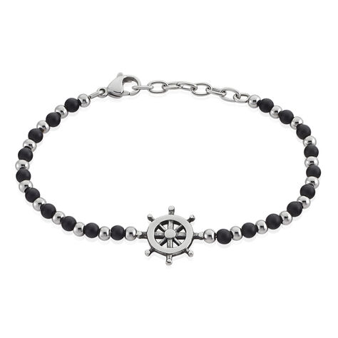 Bracelet Arsenius Acier Blanc Onyx - Bracelets Lithothérapie Homme | Histoire d’Or