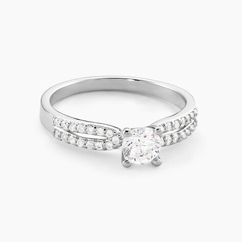 Bague Solitaire Solitea Argent Blanc Oxyde De Zirconium - Bagues solitaires Femme | Histoire d&rsquo;Or