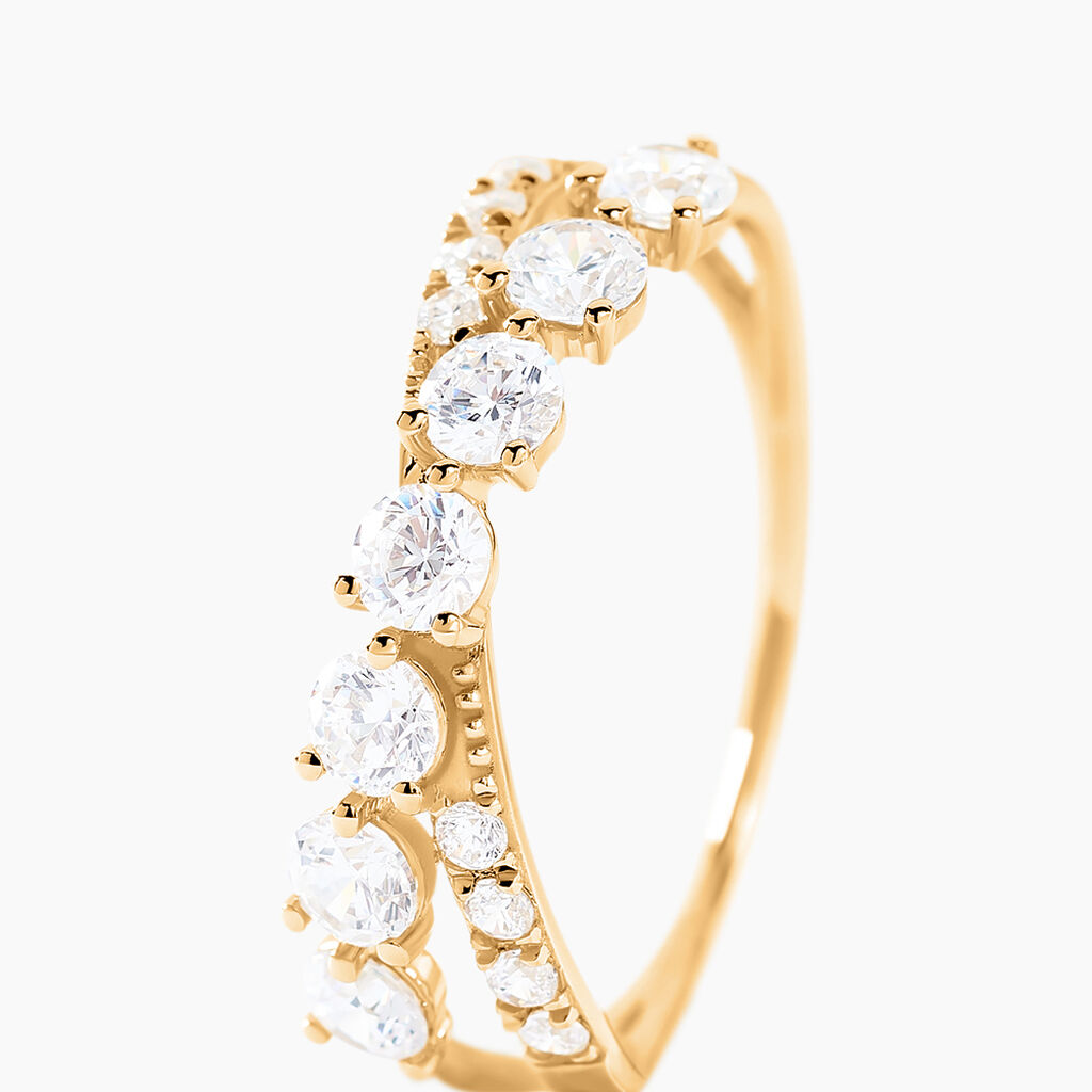 Bague Dorean Or Jaune Oxyde De Zirconium - Bagues avec pierre Femme | Histoire d’Or