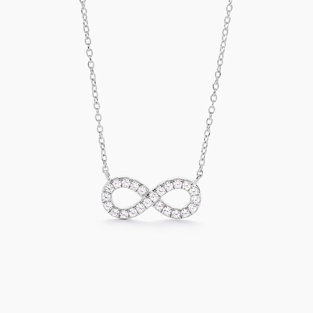 Collier Lou Argent Blanc Oxyde De Zirconium - F&ecirc;te des m&egrave;res Femme | Histoire d&rsquo;Or