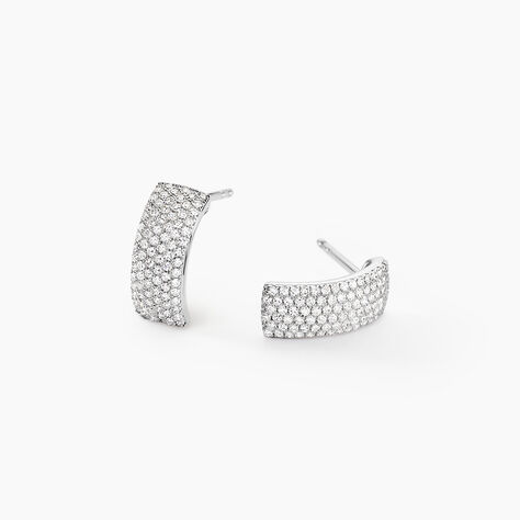 Boucles D'oreilles Puces Charlotte Or Blanc Diamant - Clous d'oreilles Femme | Histoire d&rsquo;Or