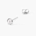 Boucles D'oreilles Puces Loeiza Argent Blanc Oxyde De Zirconium - Boucles d'oreilles fantaisie Femme | Histoire d&rsquo;Or