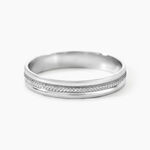 Alliance Perlee Ruban Plat Or Blanc - Alliances Unisex | Histoire d&rsquo;Or