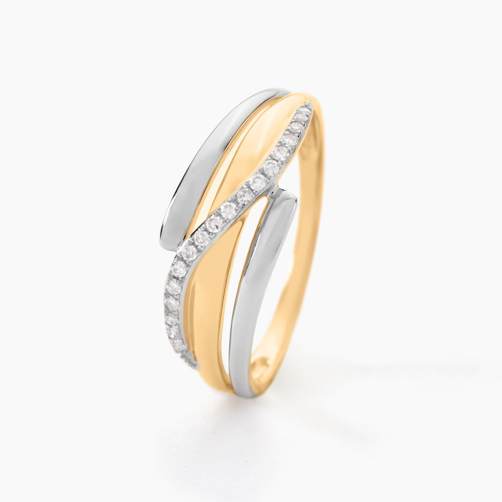 Bague Bodil Or Bicolore Diamant - Bagues avec pierre Femme | Histoire d’Or