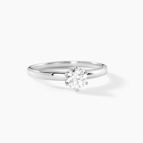 Bague Solitaire Natalia Or Blanc Diamant Synthetique - Bagues solitaires Femme | Histoire d&rsquo;Or