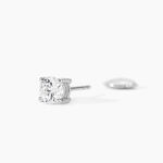 Boucles D'oreilles Puces 4 Griffes Or Blanc Diamant Synthetique - Clous d'oreilles Femme | Histoire d&rsquo;Or