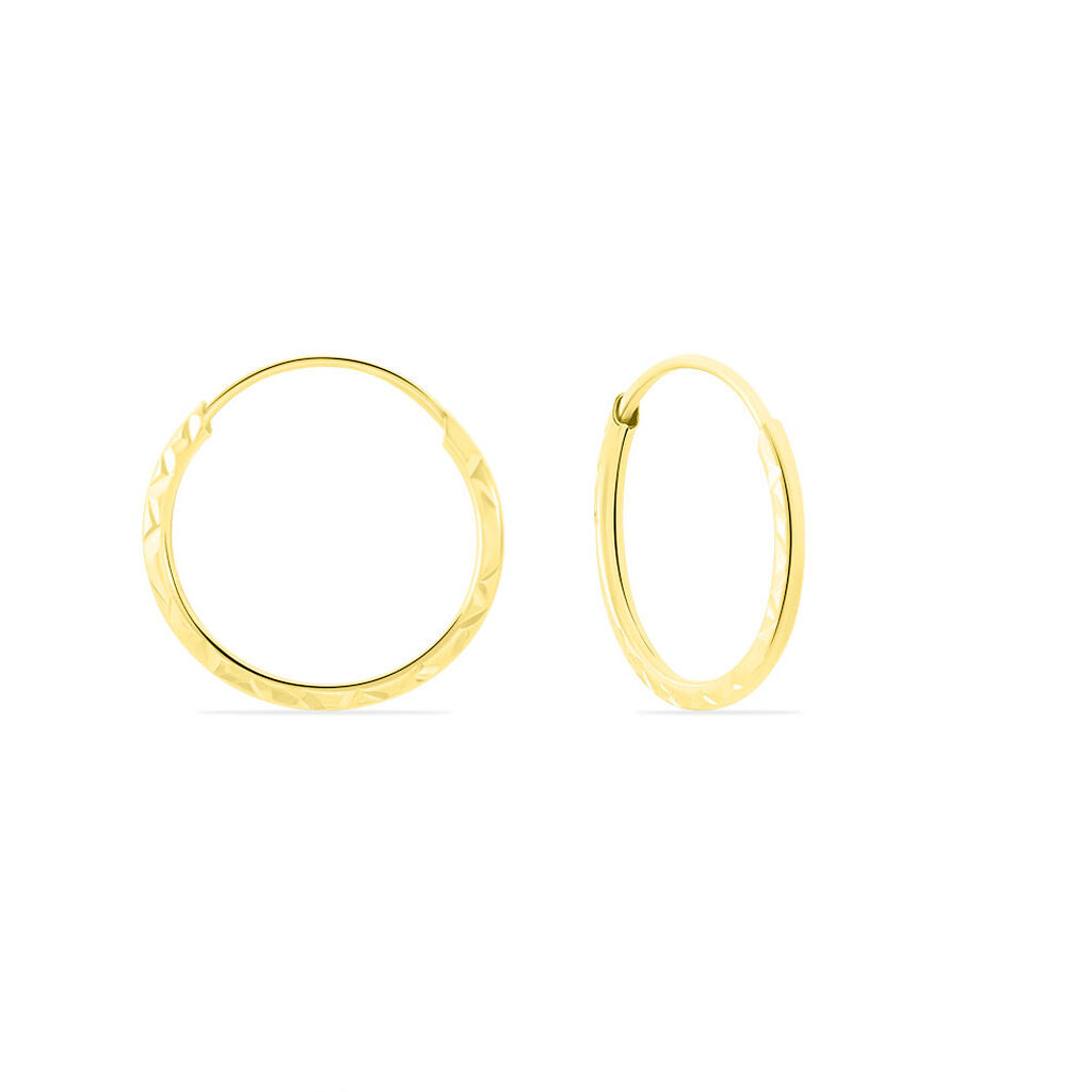 Boucles d'oreilles créoles Or Sans pierre Rond Bicolore 375/1000 -  B3OF2W03690 • Histoire d'Or