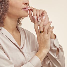 Bague Acier Doré Volcanus Agate - Bagues solitaires Femme | Histoire d’Or