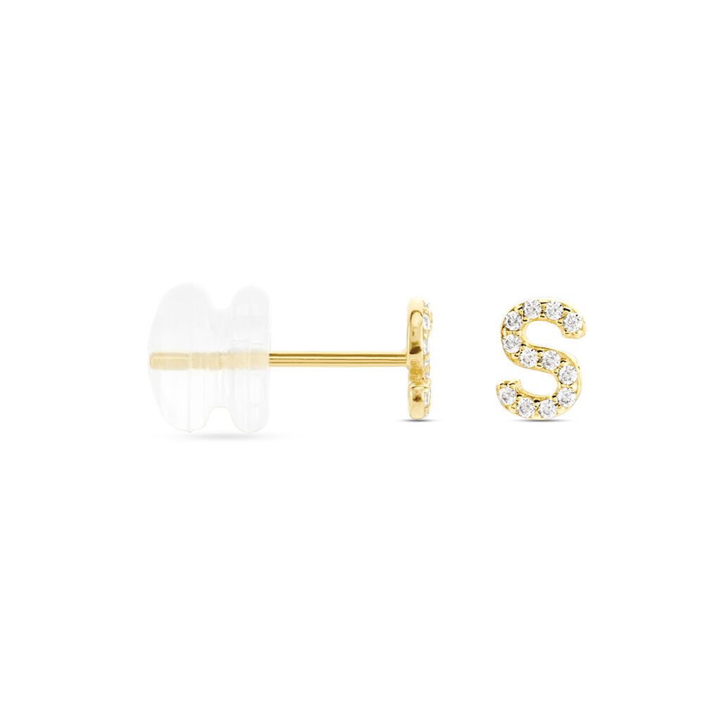 Boucle D'oreille Puce Unitaire Jodoca Or Jaune Oxyde De Zirconium - Piercings d'oreilles Femme | Histoire d&rsquo;Or