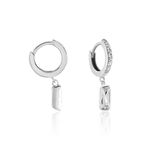 Cr&eacute;oles Argent Blanc Irenion Oxydes De Zirconium - Boucles d'oreilles cr&eacute;oles Femme | Histoire d&rsquo;Or