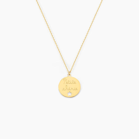 Collier Benedicte Message Or Jaune - Colliers Enfant | Histoire d&rsquo;Or