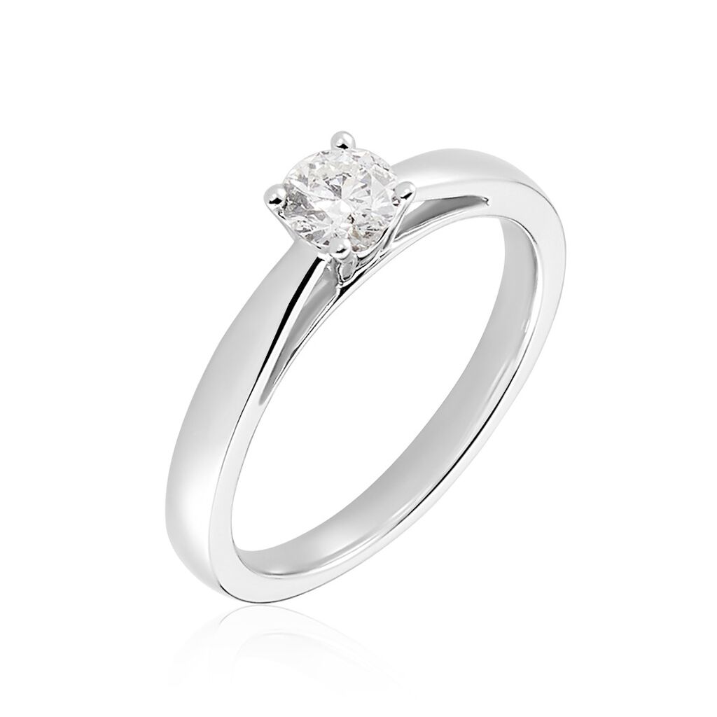 Bague Solitaire Iris Or Blanc Diamant - Bagues solitaires Femme | Histoire d’Or