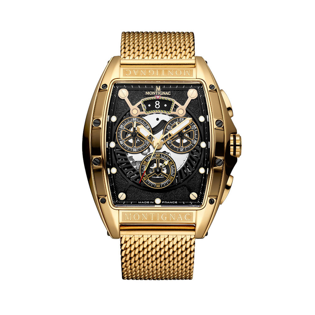 Montre Montignac Tonneau Noir - Montres Homme | Histoire d&rsquo;Or