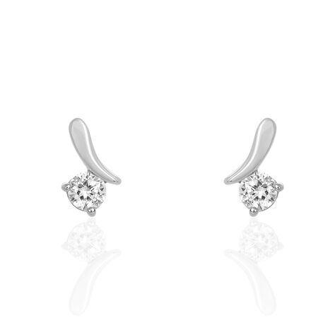 Boucles D'oreilles Pendantes April Argent Blanc Oxyde De Zirconium - Boucles d'oreilles fantaisie Femme | Histoire d’Or