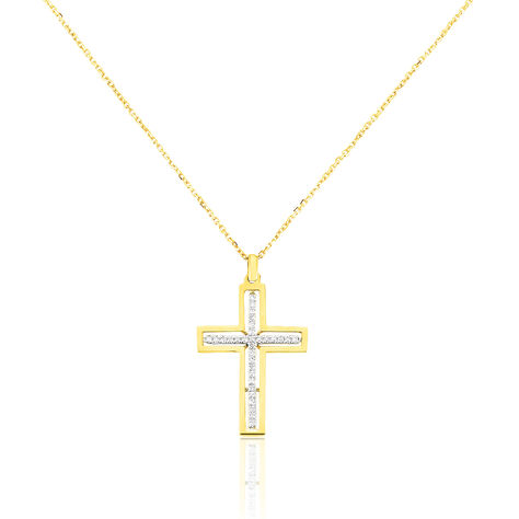 Collier Croix Or Jaune Diamant - Colliers Femme | Histoire d’Or