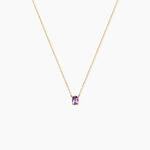 Collier Ovale Or Jaune Am&eacute;thyste - Colliers Femme | Histoire d&rsquo;Or