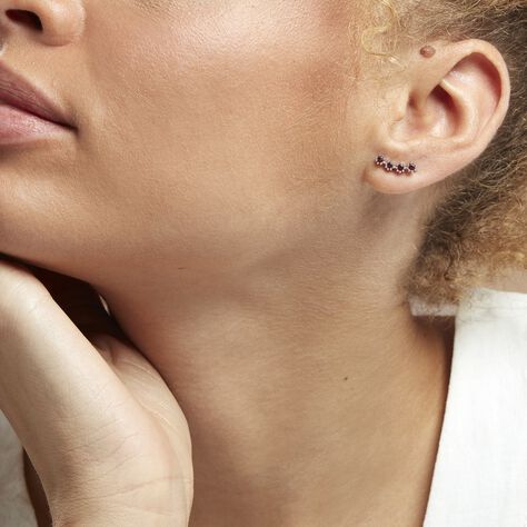 Boucles D'oreilles Puces Karrie Argent Blanc Oxyde De Zirconium - Boucles d'oreilles fantaisie Femme | Histoire d’Or