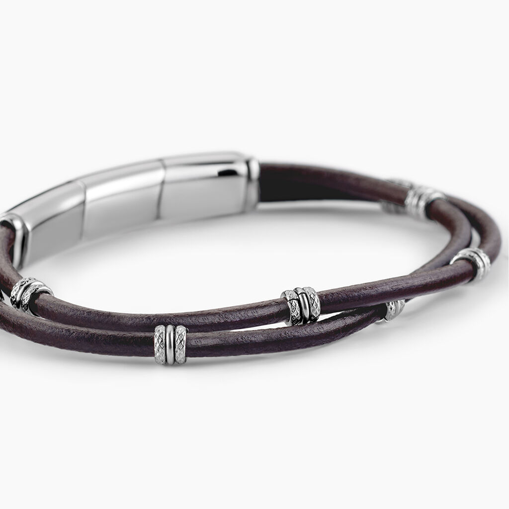 Bracelet Cuir De Vache Marron - Bracelets Cuir Homme | Histoire d&rsquo;Or