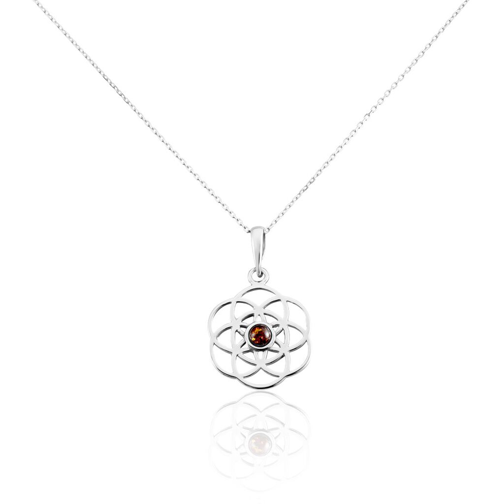 Collier Argent Blanc Aeson Ambre - Colliers fantaisie Femme | Histoire d&rsquo;Or
