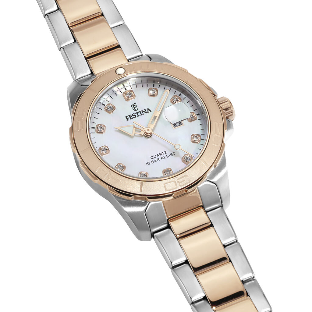 Montre Boyfriend Nacre Blanche - Montres Femme | Histoire d’Or