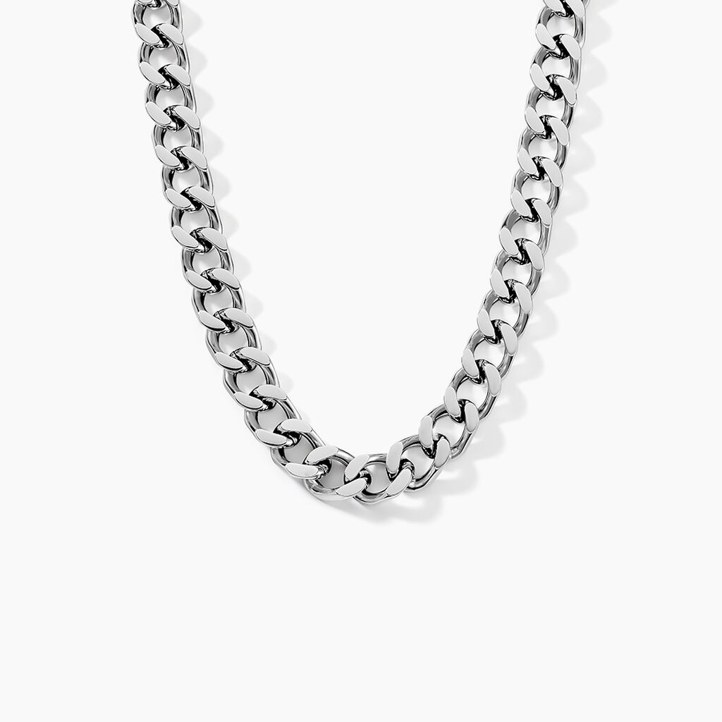 Collier Daniel Acier Blanc - Colliers fantaisie Homme | Histoire d’Or