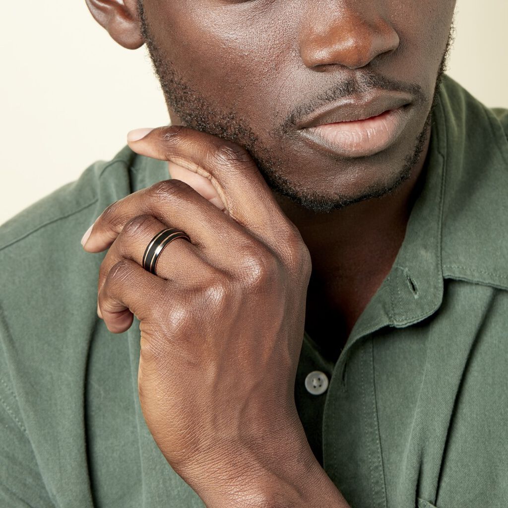 Bague Acier Rose - Bagues fantaisie Homme | Histoire d’Or
