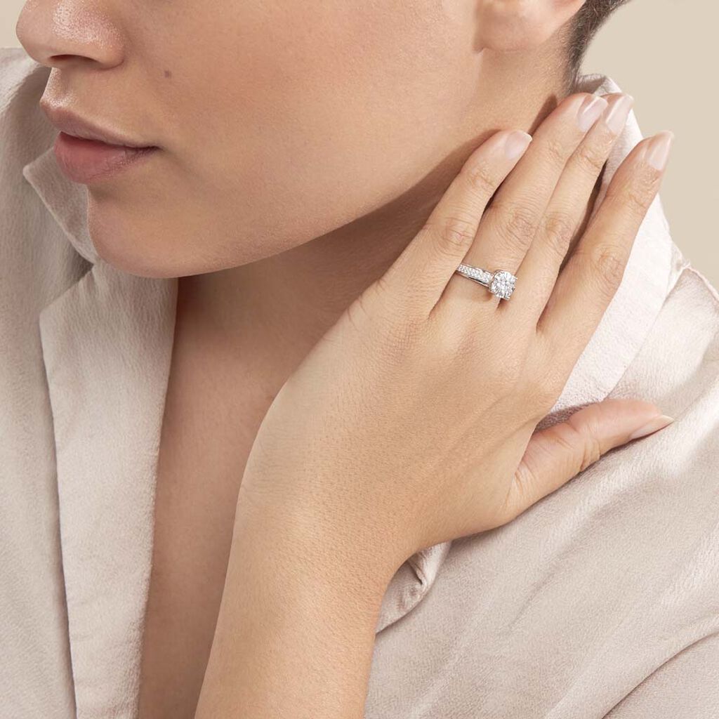 Bague Nazare Or Blanc Oxyde De Zirconium - Bagues avec pierre Femme | Histoire d’Or