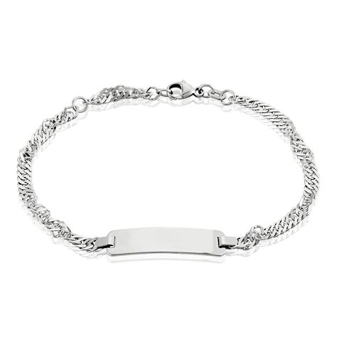 Bracelet Identité Argent Blanc Arvo - Gourmettes Famille | Histoire d’Or