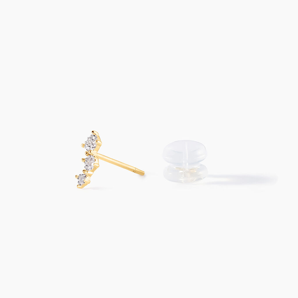 Boucles D'oreilles Puces Xene Or Jaune Diamant - Clous d'oreilles Femme | Histoire d&rsquo;Or