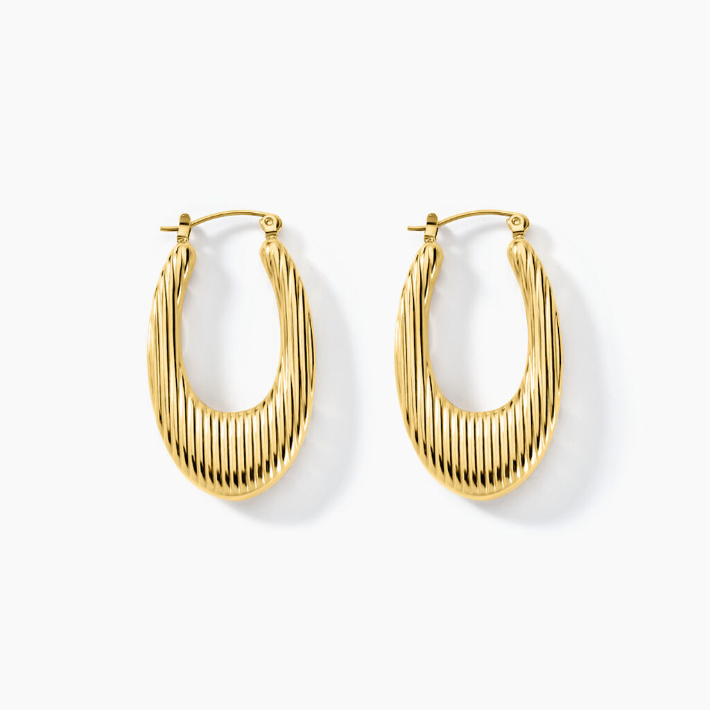 Créoles Dafnie Acier Jaune - Boucles d'oreilles créoles Femme | Histoire d’Or