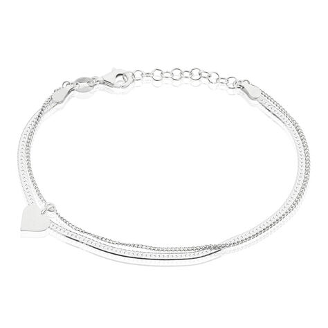 Bracelet Argent Blanc Sapphira - Bracelets Coeur Femme | Histoire d’Or