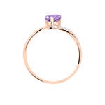 Bague Eva Or Rose Amethyste Et Diamant - Bagues solitaires Femme | Histoire d&rsquo;Or
