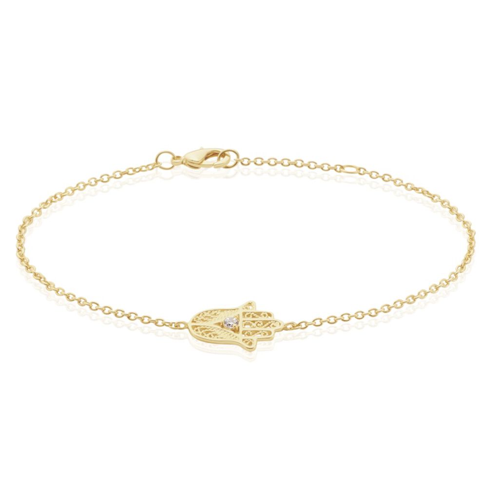 Bracelet Plaqué Or Stijn Oxyde De Zirconium - Bracelets Main de Fatma Femme | Histoire d’Or