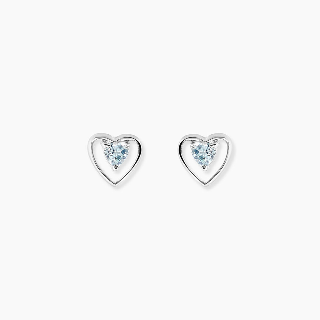 Boucles D'oreilles Puces Luann Or Blanc Topaze - Clous d'oreilles Femme | Histoire d’Or