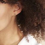 Boucles D'oreilles Puces Eleanor Fleur Or Jaune Oxyde De Zirconium - Clous d'oreilles Femme | Histoire d&rsquo;Or