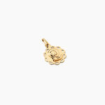 Pendentif Vierge Rond Dentelle Argent Dor&eacute; A L'Or 750/1000 - Pendentifs Communion Femme | Histoire d&rsquo;Or