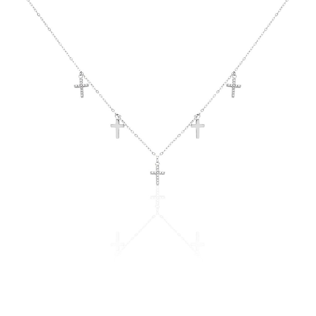 Collier Ivah Argent Blanc Oxyde De Zirconium - Colliers fantaisie Femme | Histoire d’Or
