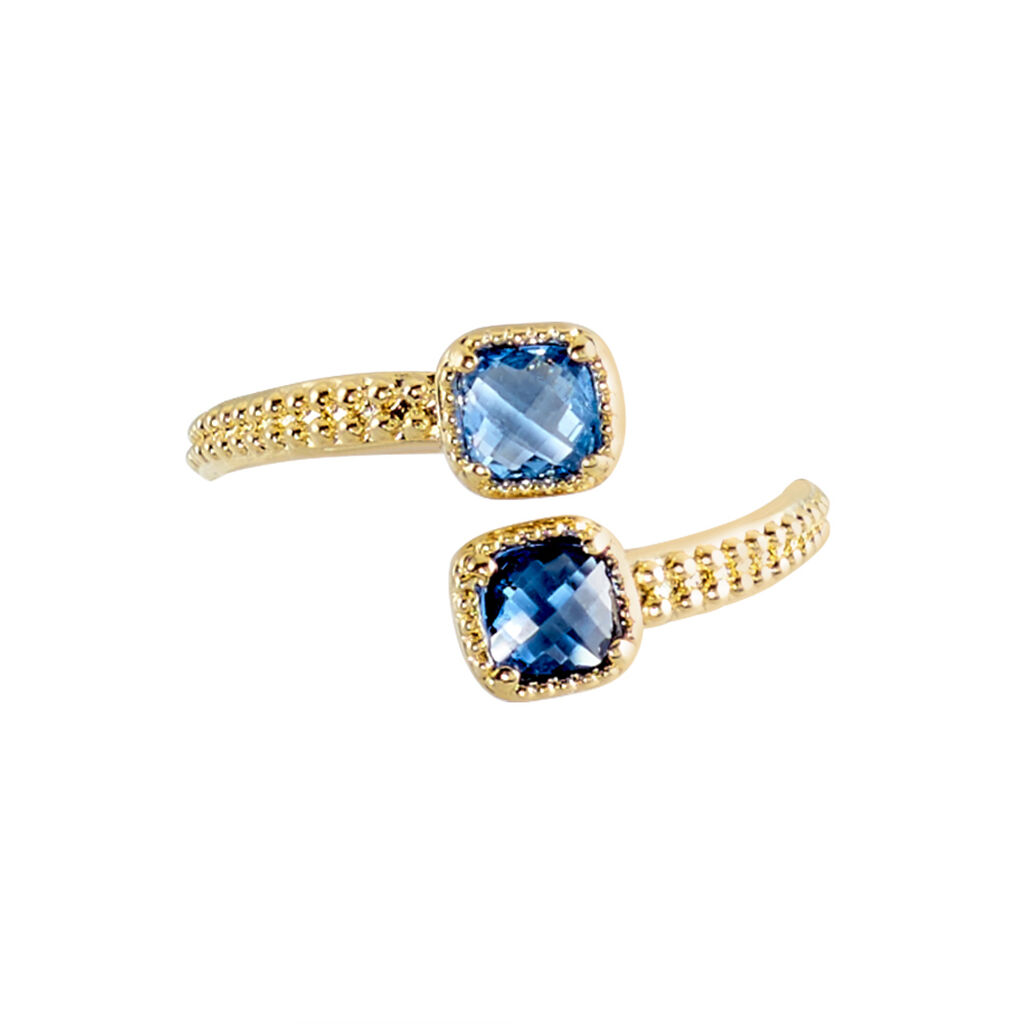 Bague Ilvaae Plaqué Or Pierre Bleue - Bagues avec pierre Femme | Histoire d’Or