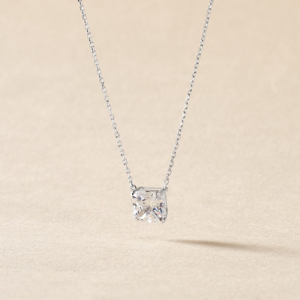 Collier Naziha Or Blanc Oxyde De Zirconium - Colliers Femme | Histoire d&rsquo;Or