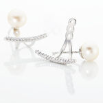 Bijoux D'oreilles Sylviane Argent Blanc Perle De Culture Et Oxyde - Boucles d'oreilles fantaisie Femme | Histoire d&rsquo;Or